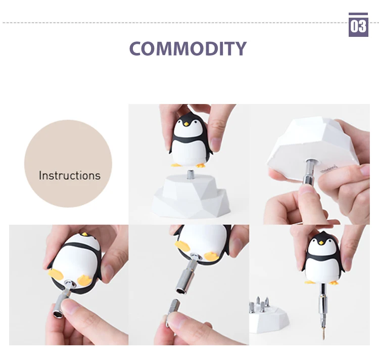 Functional Penguin Screwdriver with Iceberg Home Decor Tool Set and Gift for Promotion