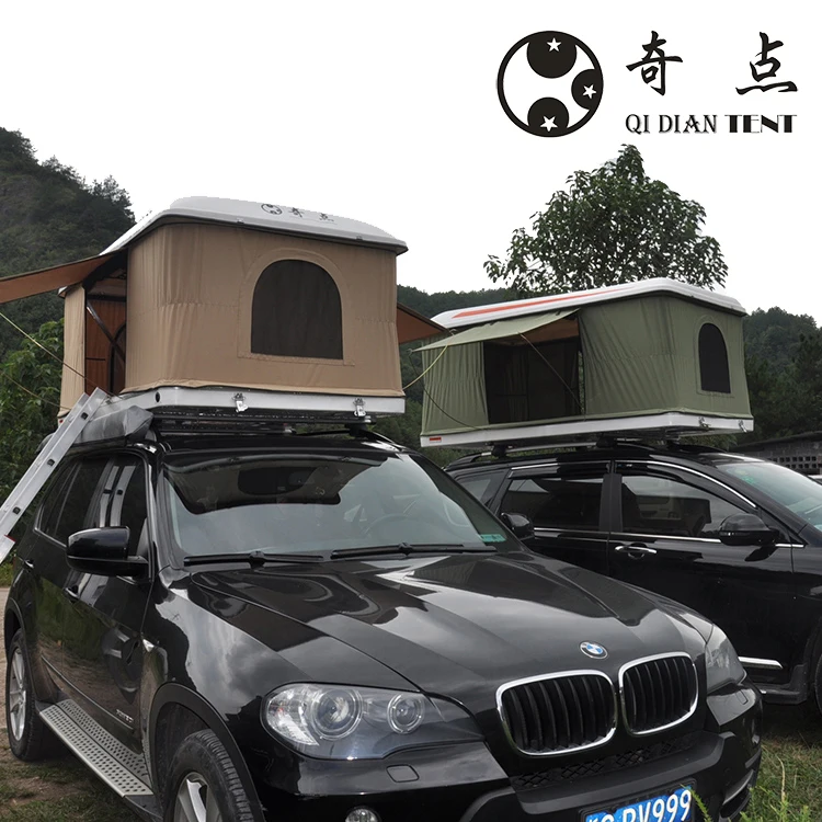 Fiberglass Camping Car Roof Tent Hard Shell Box With Ladder for 2-3 Persons Cheapest