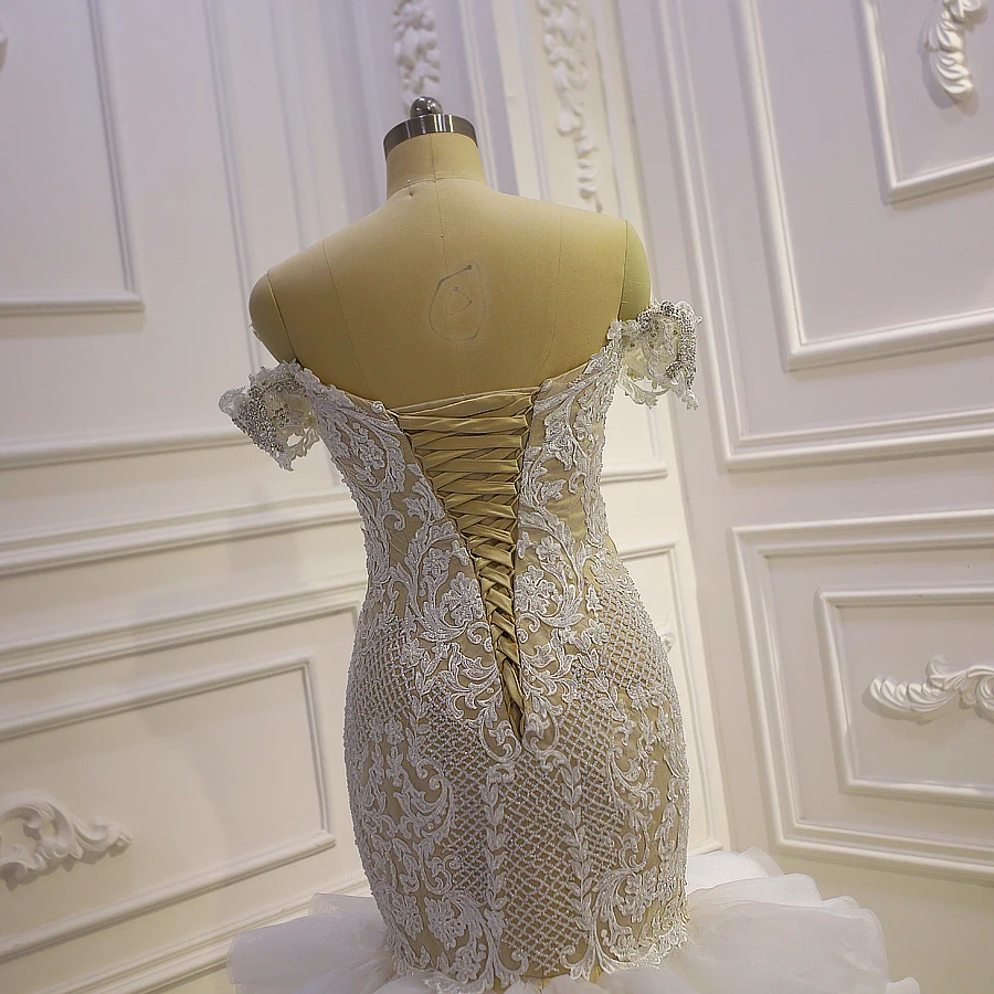 2022 Mermaid Wedding Bridal Dress One Line Beaded Simple Sexy Sweetheart Plus Size Dress