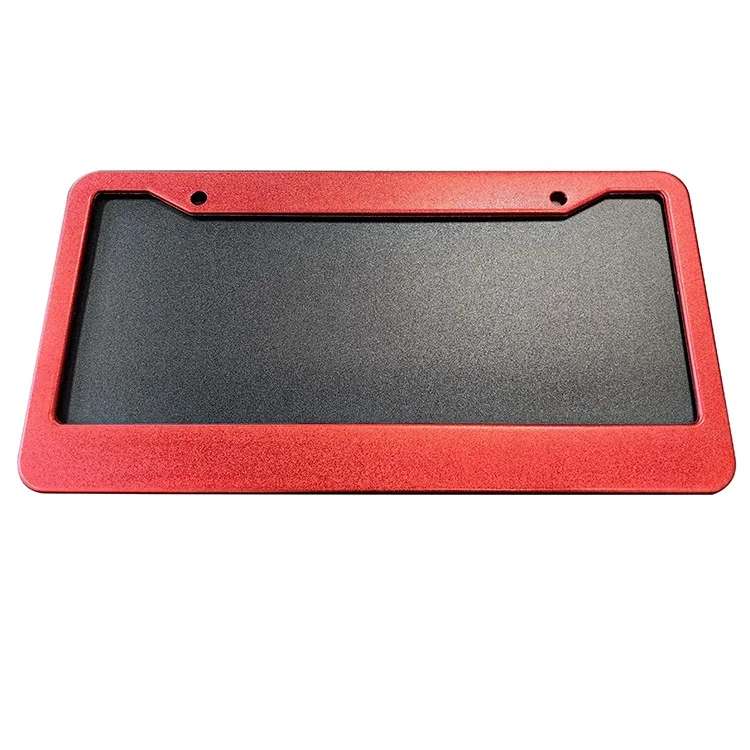Personalized Text Image Logo Car License Plate Holder Custom Red Metal License Plate frame Cover for Car Auto Truck with 2 Holes