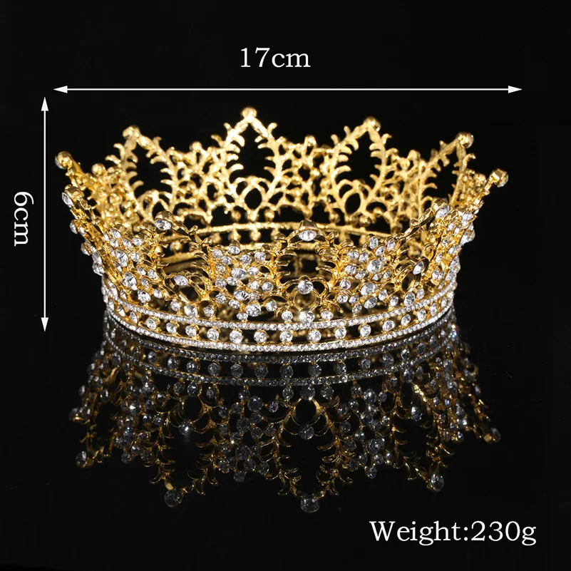 Baroque Crown Bridal Tiara Hair Accessories Gold Bride Wedding Crown Headband