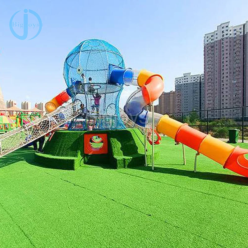 High quality interesting children octopus slide amusement facility unpowered outdoor playground for sale