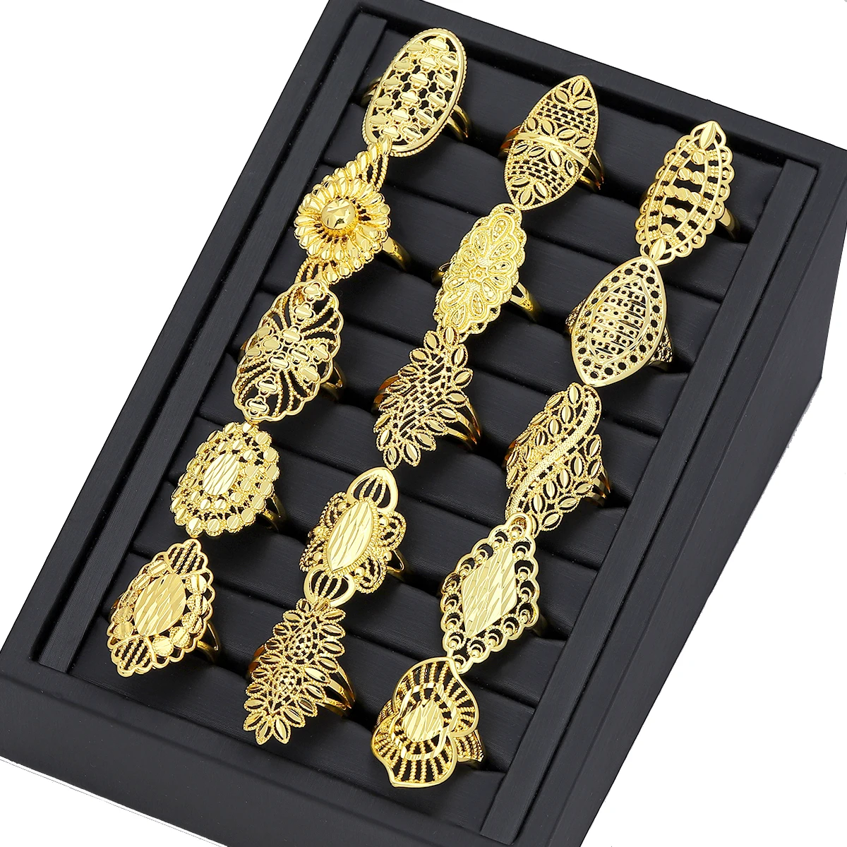 Jxx fashion dubai gold plated brass jewelry ring designs women personalized party big flower ring