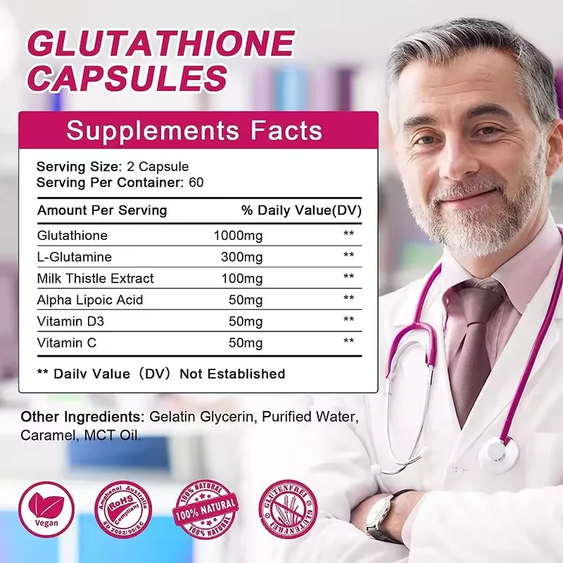 OEM/ODM Whitening Anti-Aging Antioxidant Capsules L-Glutathione Supports Skin Health Supplements