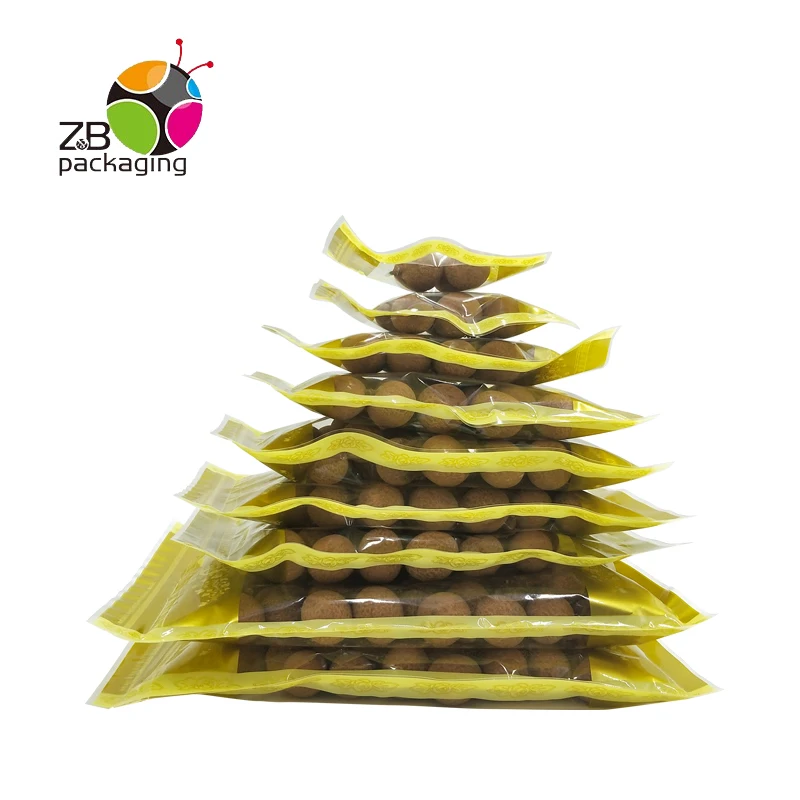 
Food grade packing clear custom packaging plastic zip pouch with zipper 