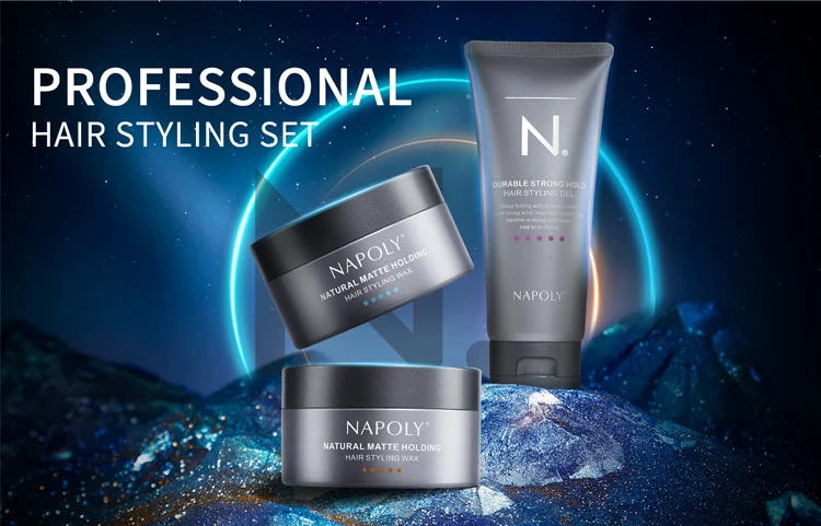 Medium Shine Styling Hair Pomade Gel For Men Extra Strong Hold Tame Difficult Hair Alcohol-Free Formula Hair Styling Gel