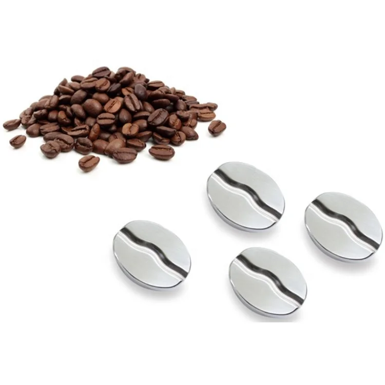 reusable stainless steel ice cube coffee bean shape