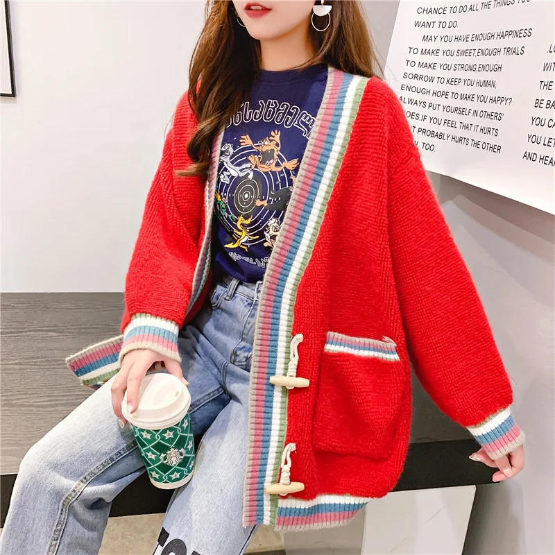 
Wholesale women cardigan coat sweater long sleeve knitted sweater cardigan with pockets women coat 