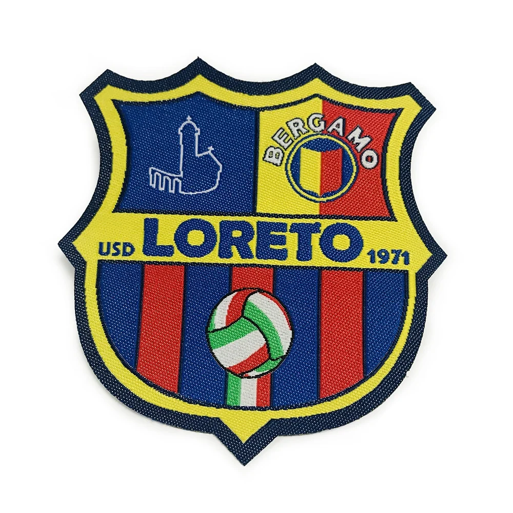 Custom Team Clothing Iron on Backing fabric badge Club logo patch