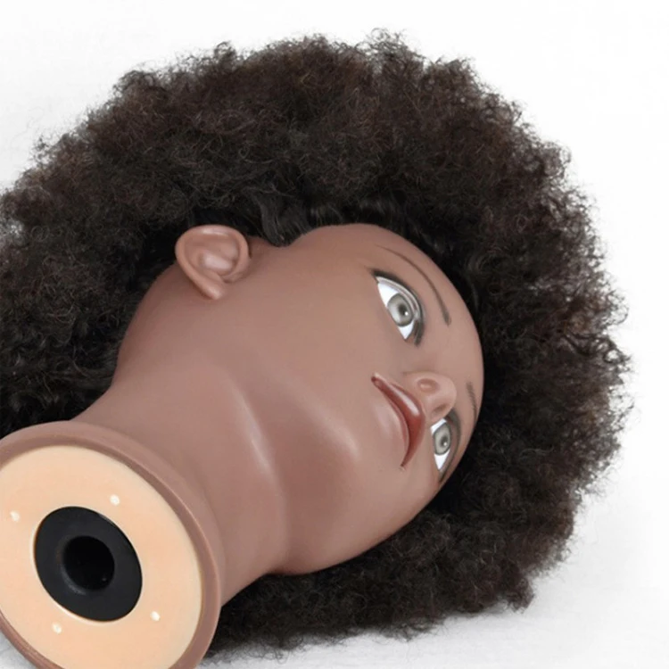 100% Real Hair Mannequin Head With Wig For Photography Styling Human Hair Dummy Afro Kinky Mannequin Head