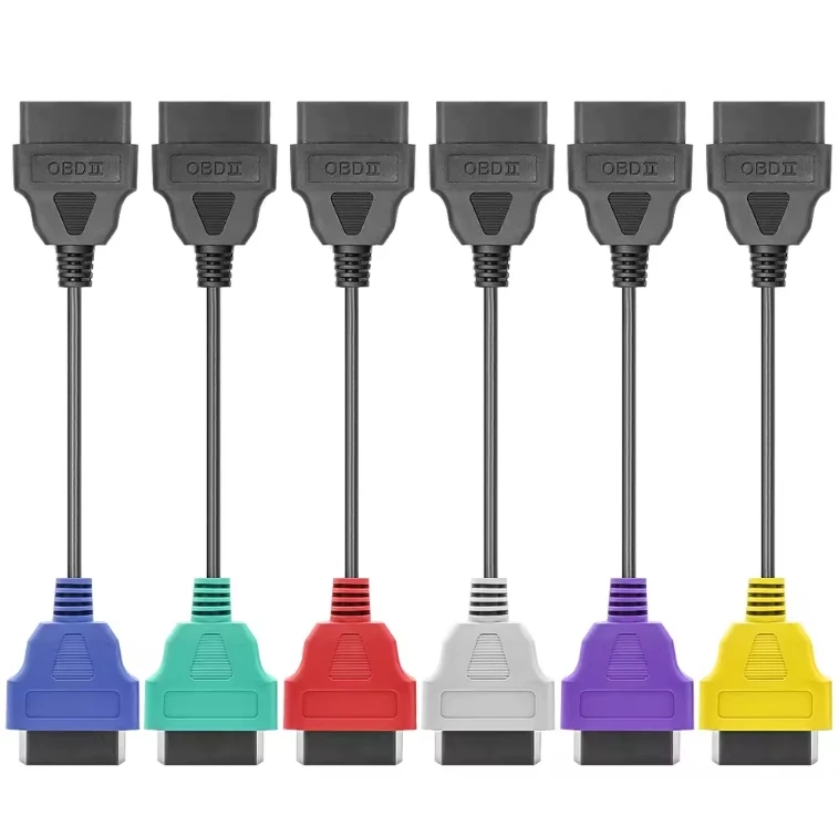 Лучшая цена Лидер продаж 6-цветный разъем OBD OBD2 Многофункциональный сканер Диагностический кабель для Fiat