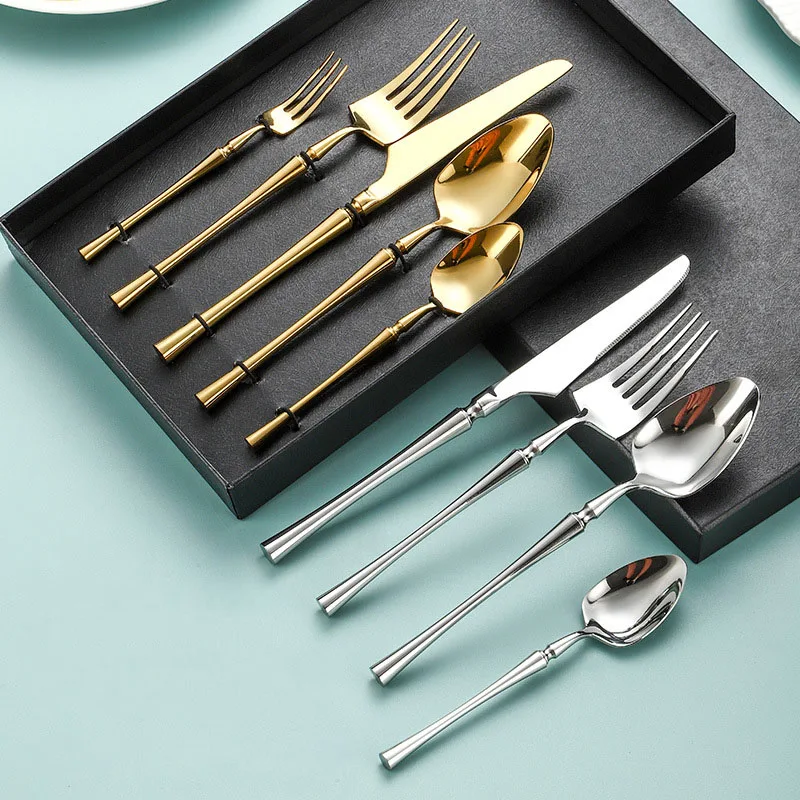Factory Direct OEM ODM Luxury 18/10 Stainless Steel Silverware Fork Spoon Knife Set Flatware Cutlery Set