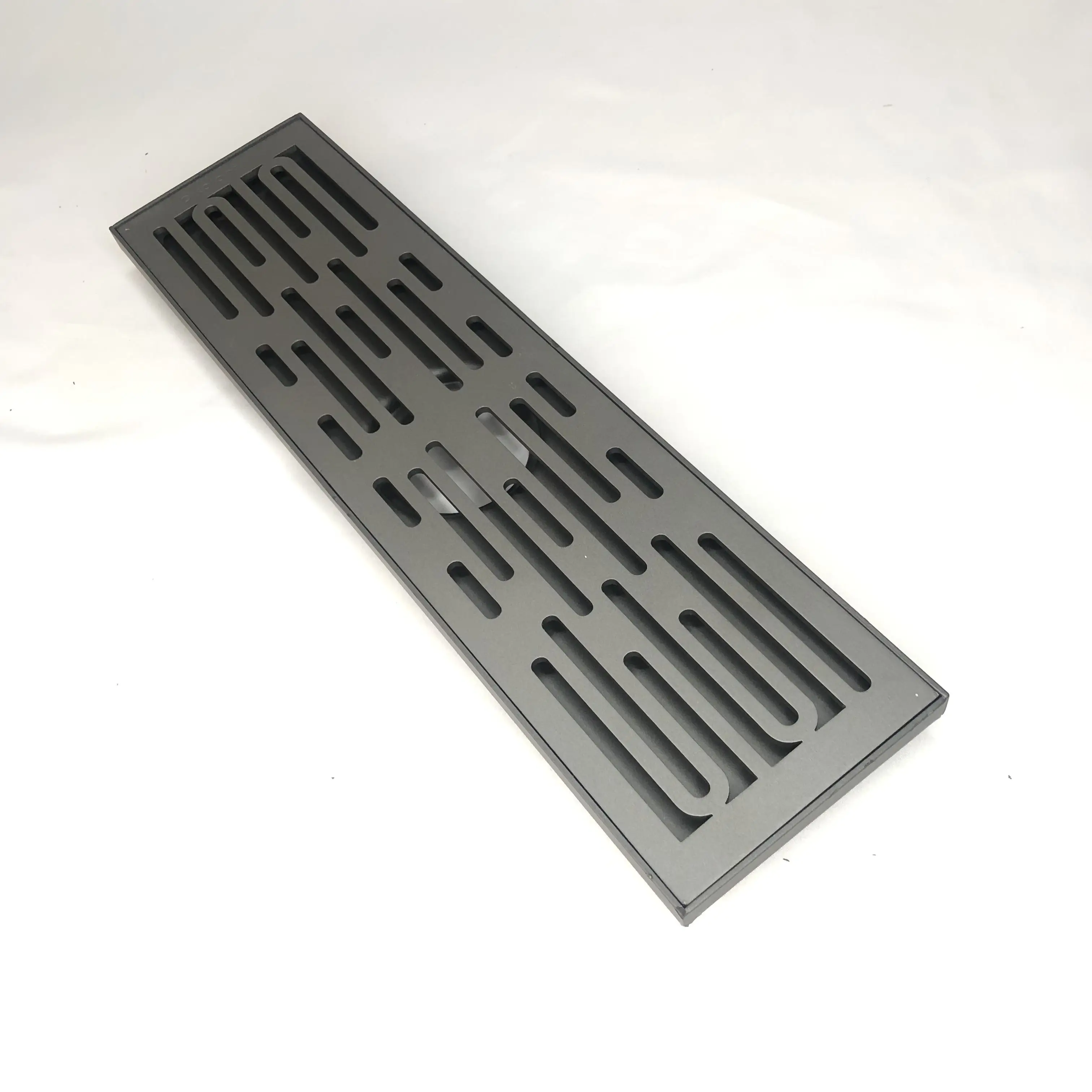 24 Inch grey Linear Pipe Insert Grille Detachable Hidden Cover SUS 304 Stainless Steel Rectangular Floor Shower Drain