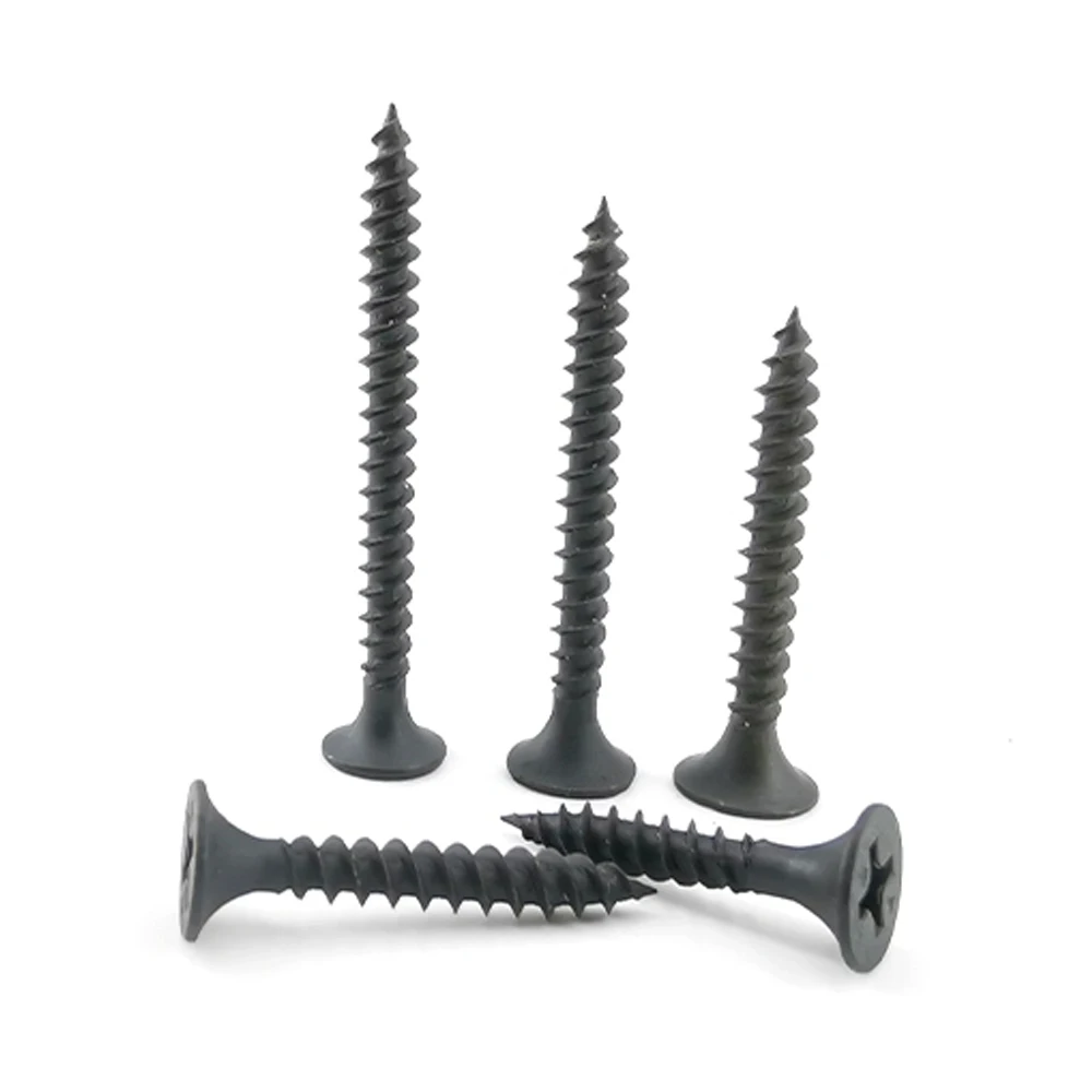 Machine Making Black Drywall Screws Wood To Metal Dented Hex Head Cone Point Self Tapping Screw For Plasterboard