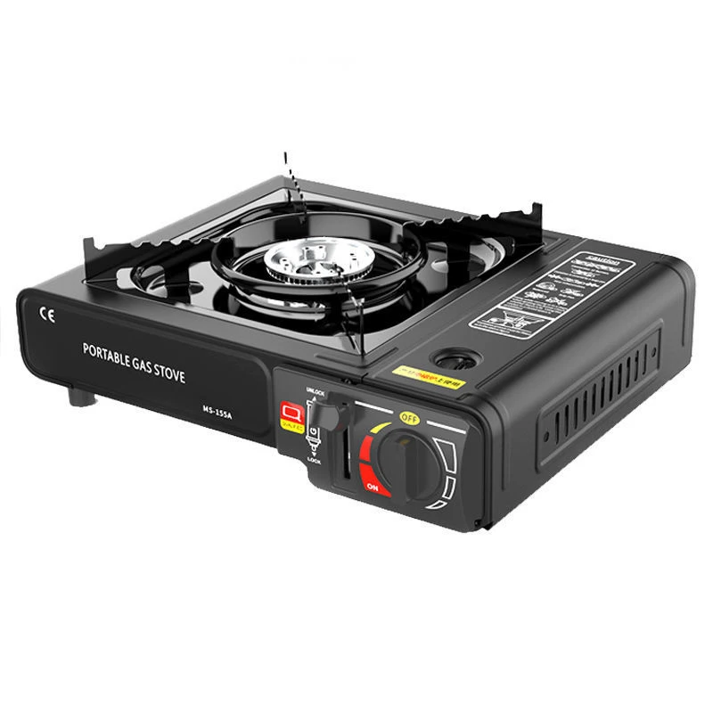 Mini Portable Outdoor Camping Gas Stove Steel Manual Tourist Burner with Cassette Furnace for Kitchen Cooking