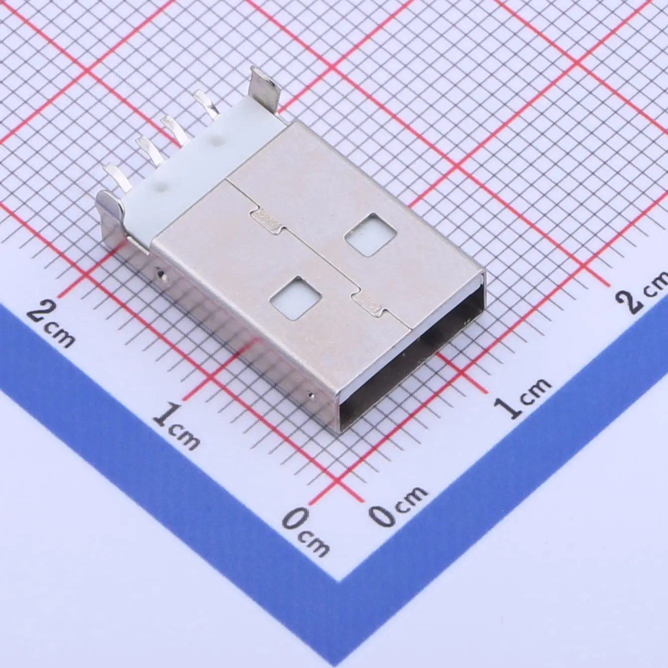 Kinghelm KH-USB180-AM-4P 4Pin usb type a connector USB 2.0 male 180 degree SMT white glue Factory Manufacturer Customized