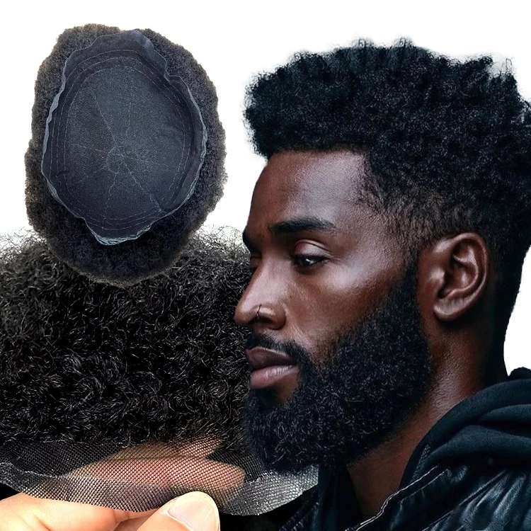 2mm 4mm 6mm hair piece black lace base man afro kinky curly hair toupee human hair systems men toupee wig for black men