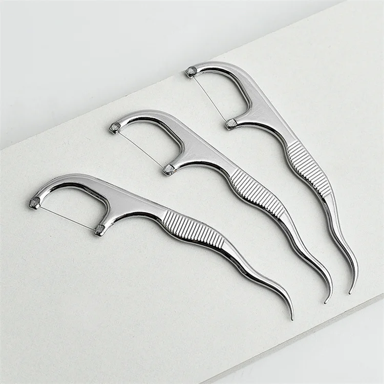 Dental Floss Stainless Steel Toothpick Reusable Flossing Teeth Cleaning Flosser