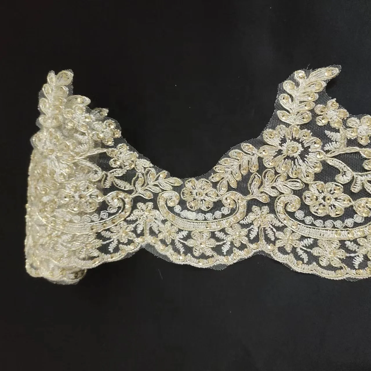 wholesale embroidery lace, swiss lace trim for dress,gold embroidery lace trim