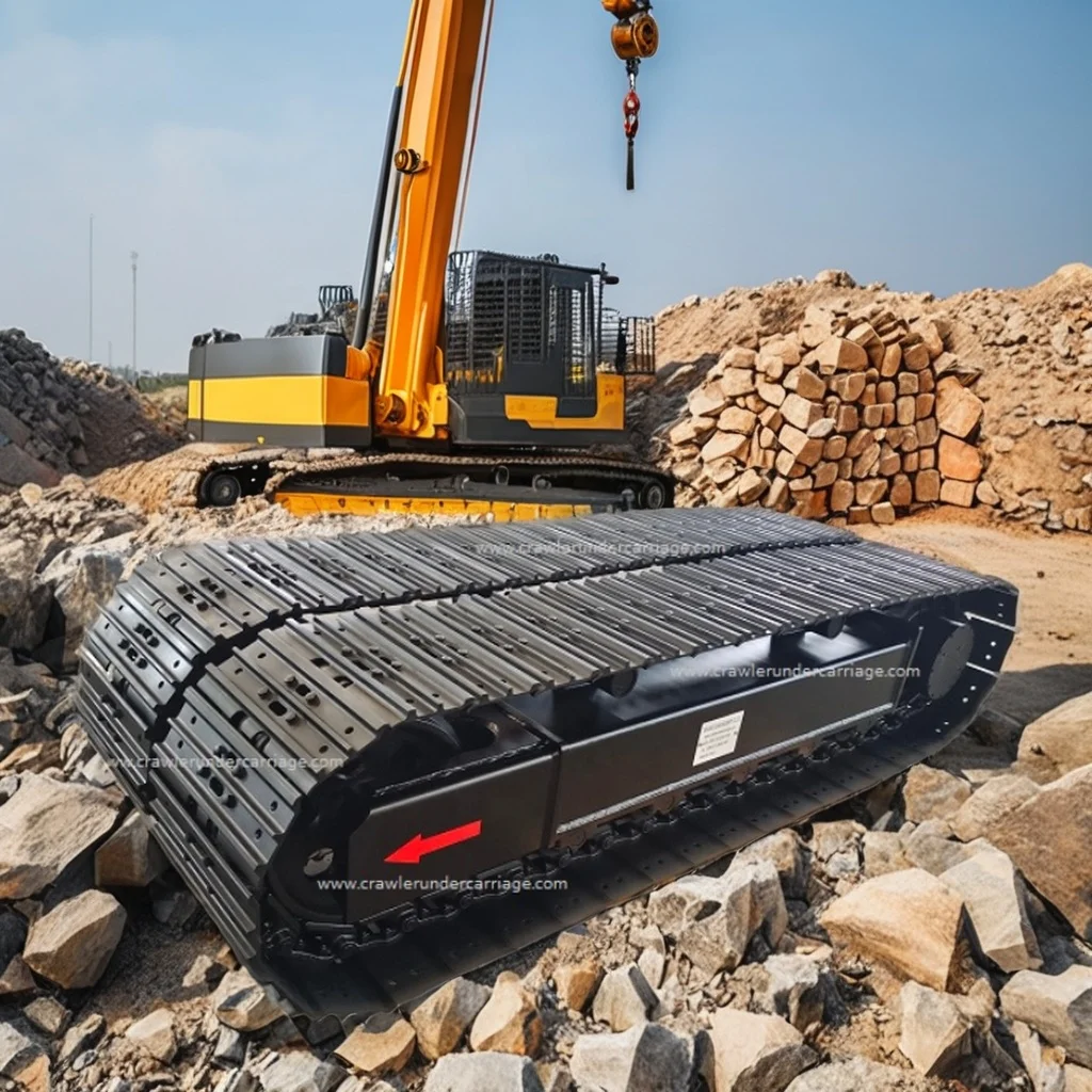 8 tons Steel Tracked Undercarriage with hydraulic Eaton motor driver for  excavator mobile crusher drilling rig