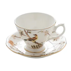 British custom logo home afternoon tea ceramic coffee cup and saucer set