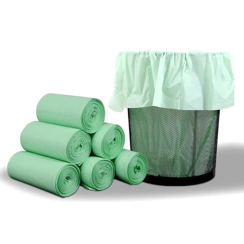 Wholesale compostable PLA eoc friendly small biodegradable  plastic bathroom fold garbage trash bags