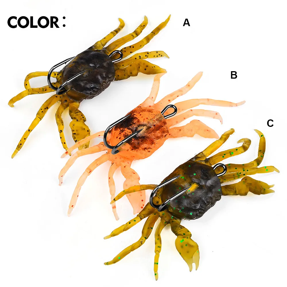 Jetshark Wholesale 13cm 32.5g 3D Soft Silicone Bionic Crab Lure Artificial Fishing Bait for Ocean Boat Fishing Soft Lure