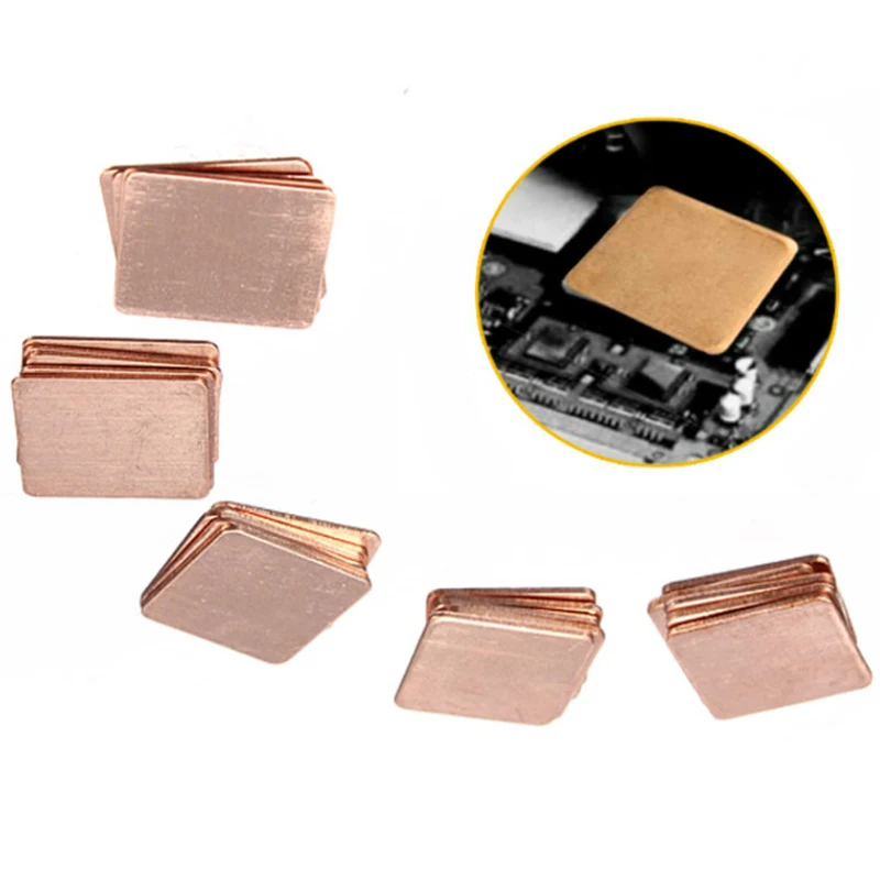 15mm x15mm 0.3mm/0.5mm//0.8mm/1mm/1.2mm Heatsink Copper Shim Thermal Pad