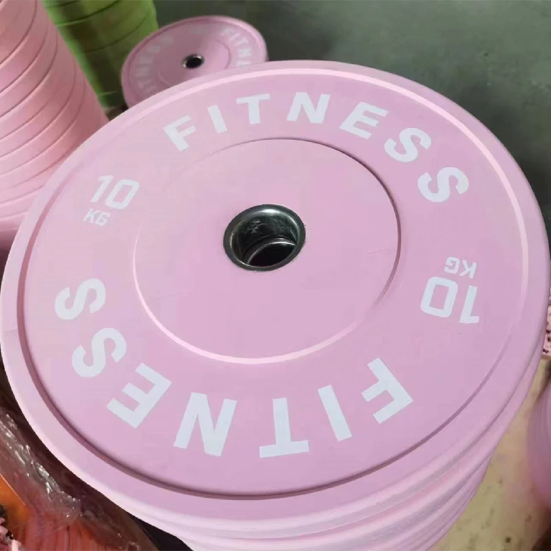 Colorful fitness equipment 5kg 10kg 15kg 20kg 25kg Rubber iron Weight Plate for women home gym use christmas gift