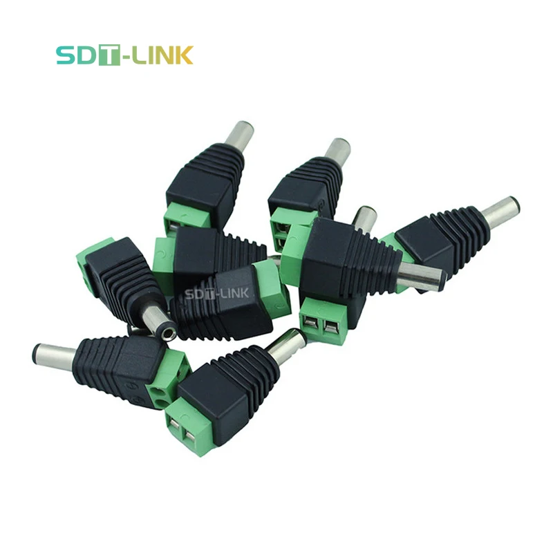 100pcs Per Bag 5.5 x 2.1mm 5.5 x 2.5mm DC Male Connector 2-pin DC Power Adapter Connector Plug With Jack For CCTV Camera