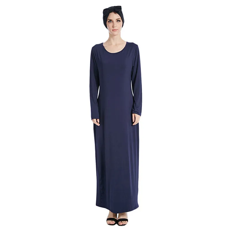 Online Shopping Fashion Women Soft Stretchy Islamic Bottom Dress Women Inner dress Long Abaya
