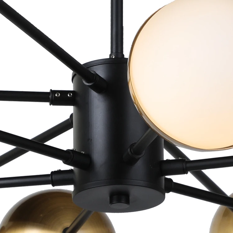 New Products Iron Bronze Ball Decorative Hanging Led Chandelier Pendant Light