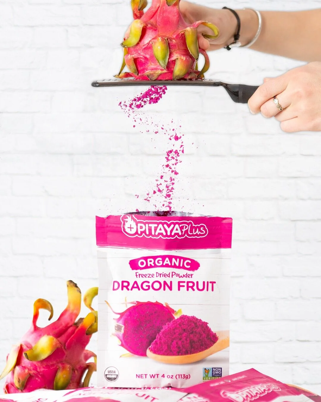 dragon fruit freeze dried powder packaging resealable aluminum foil ziplock stand up bags