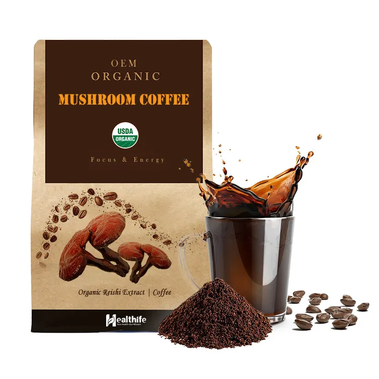 FocusHerb OEM Instant Reishi Mushroom/Lingzhi/Ganoderma Coffee
