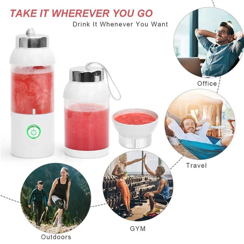 Creative Portable Electric Mini Juicer Cup USB Rechargeable Plastic Fruit Blender Juice Extractor Food Processor Mixer