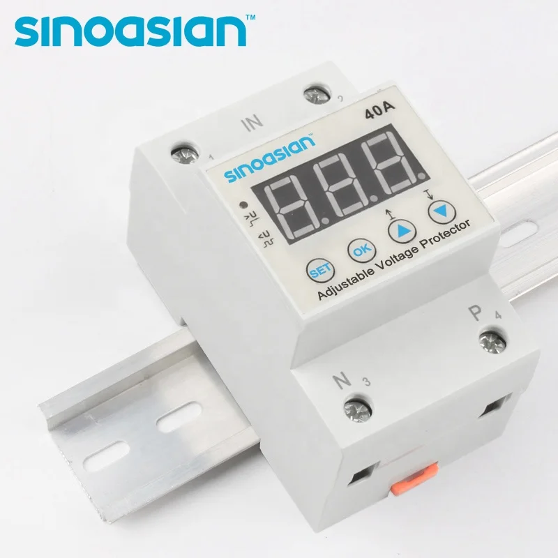 3-х польных Американская классификация проводов 2р 220/230V 1-63A Регулируемый цифровой дисплей din-рейку автоматический повторно более пониженного напряжения тока