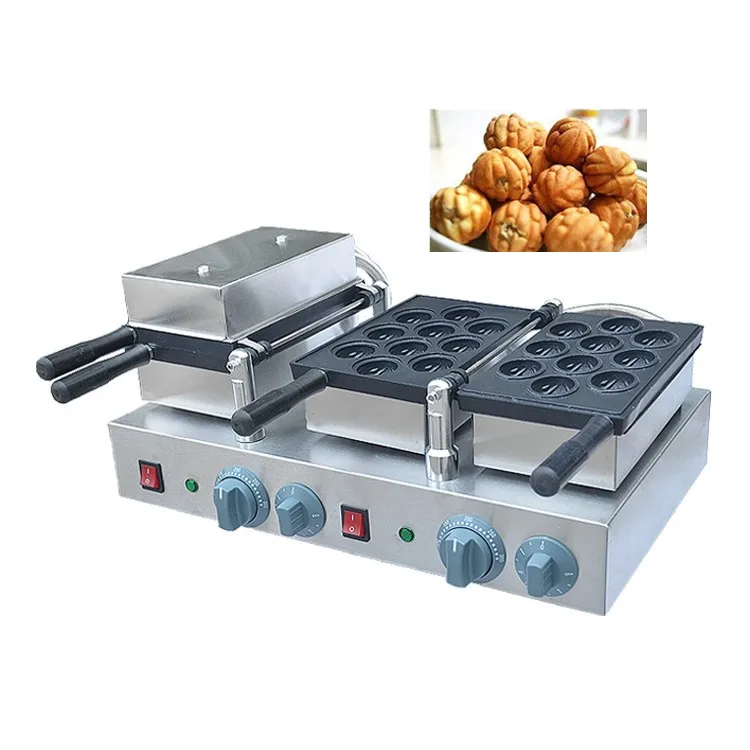 Goodloog Commercial Snack Machine Double Waffle Baker Machine Walnut Waffle Maker For Hotel Restaurant