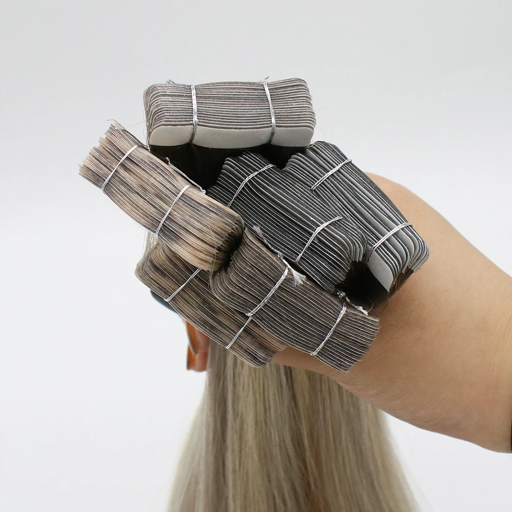 Фабрика Fangcun, оптовая продажа, двойные европейские российские человеческие волосы, 100% Реми лента для наращивания волос