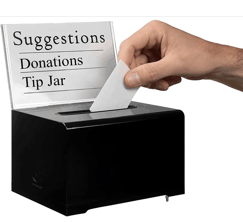 Acrylic donation voting box with lock-safe and safe suggestion box is very suitable for business cards 15.9cm x 11.4cm x 10.2cm