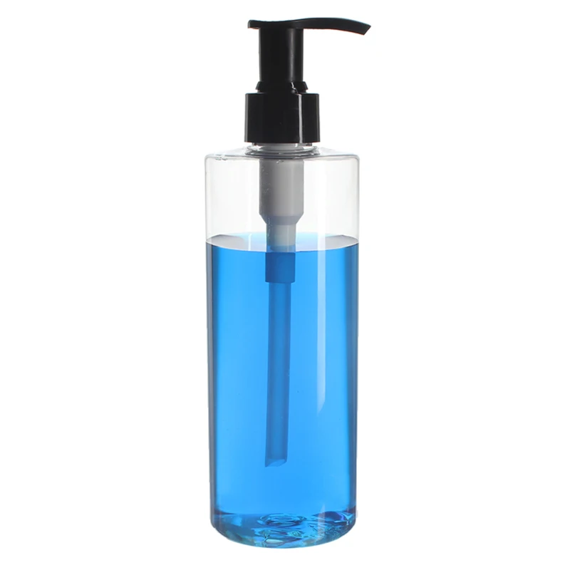 10oz plastic 24/410 empty cylindric fancy water cleanser cream pump bottle with pump cap for cuticle massage oil packaging sale