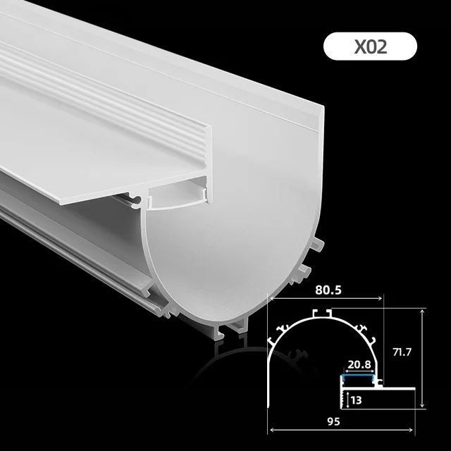 X02 Aluminum Profile for Gypsum Board Ceiling, Gypsum led Aluminum Profile with PC Cover