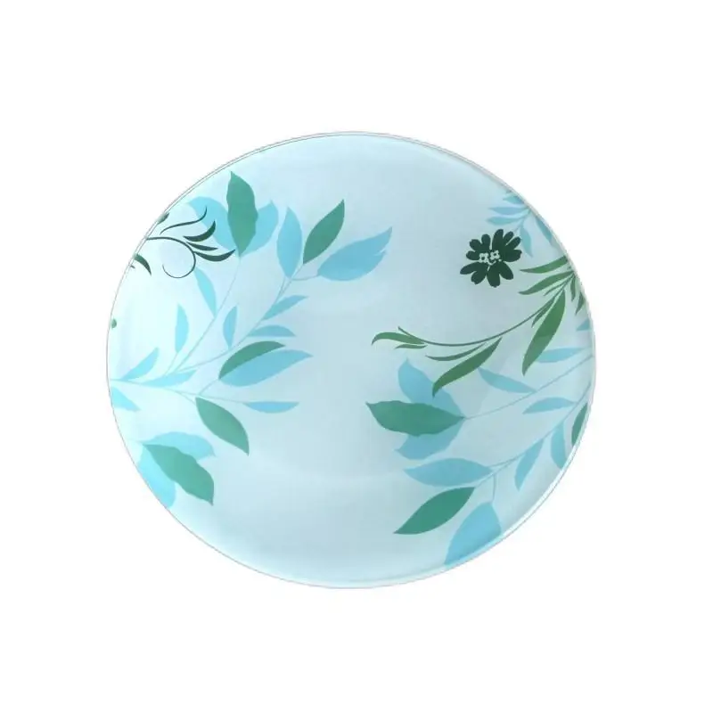 Diameter 22cm Tempered Glass Gift Tray Heat-resistant Dessert Cake Steak Glass Plate Hotel Bathroom Soap Dish Round Flat Plate