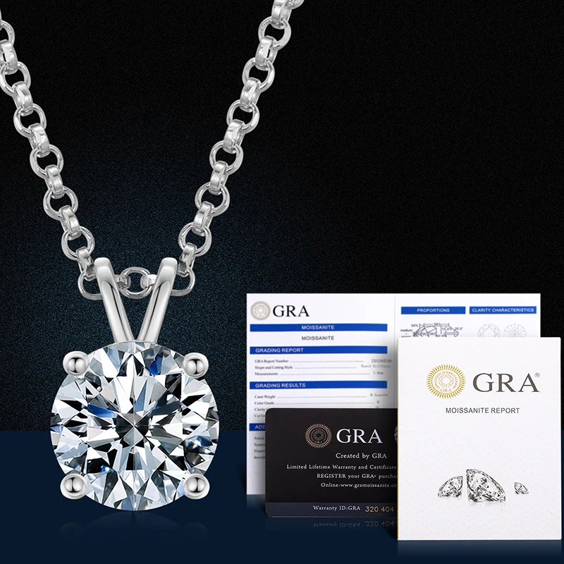 Drop Shipping 7 Days Fast Delivery 8mm 925 Sterling Silver Pass Diamond Tester VVS Moissanite Pendant Necklace