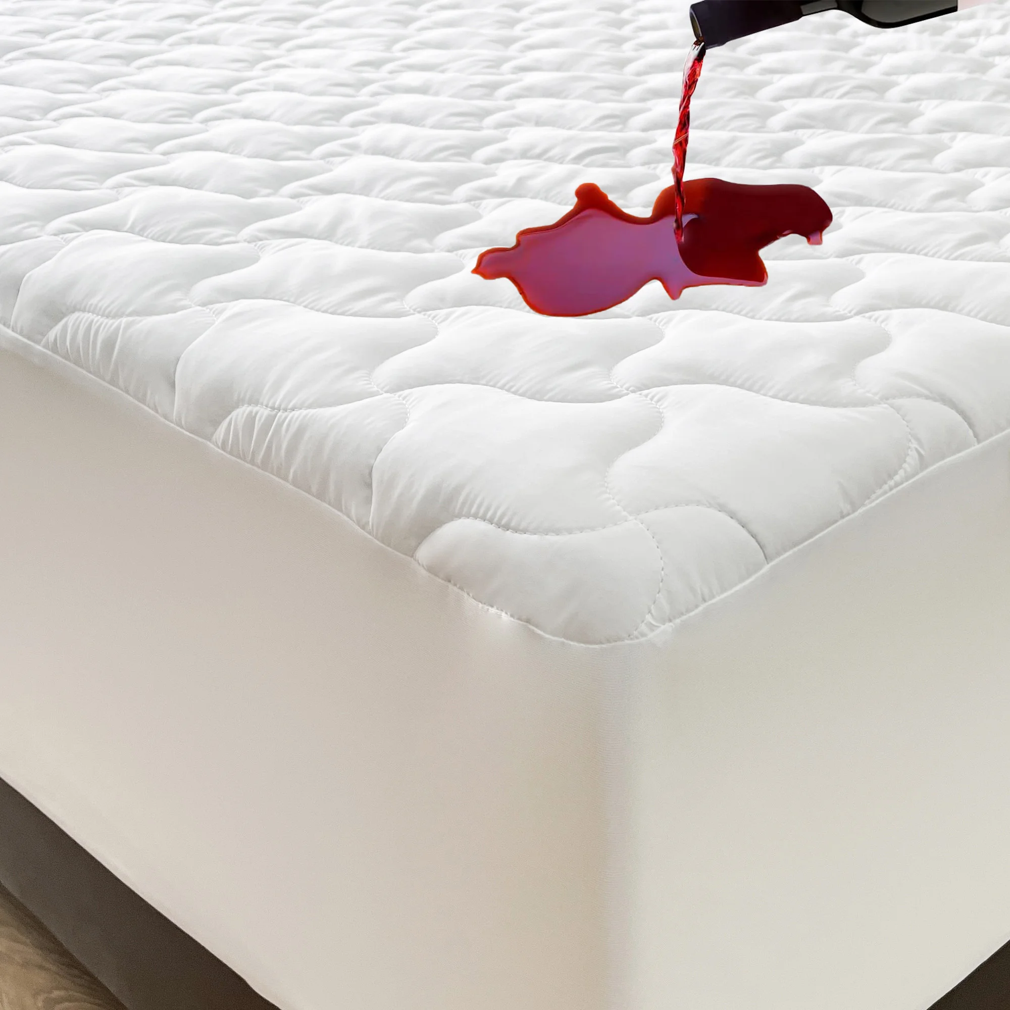 Custom quilted waterproof mattress protector pads fitted grid soft 4 inch 10 cm thick hotel chinese mattress cover topper