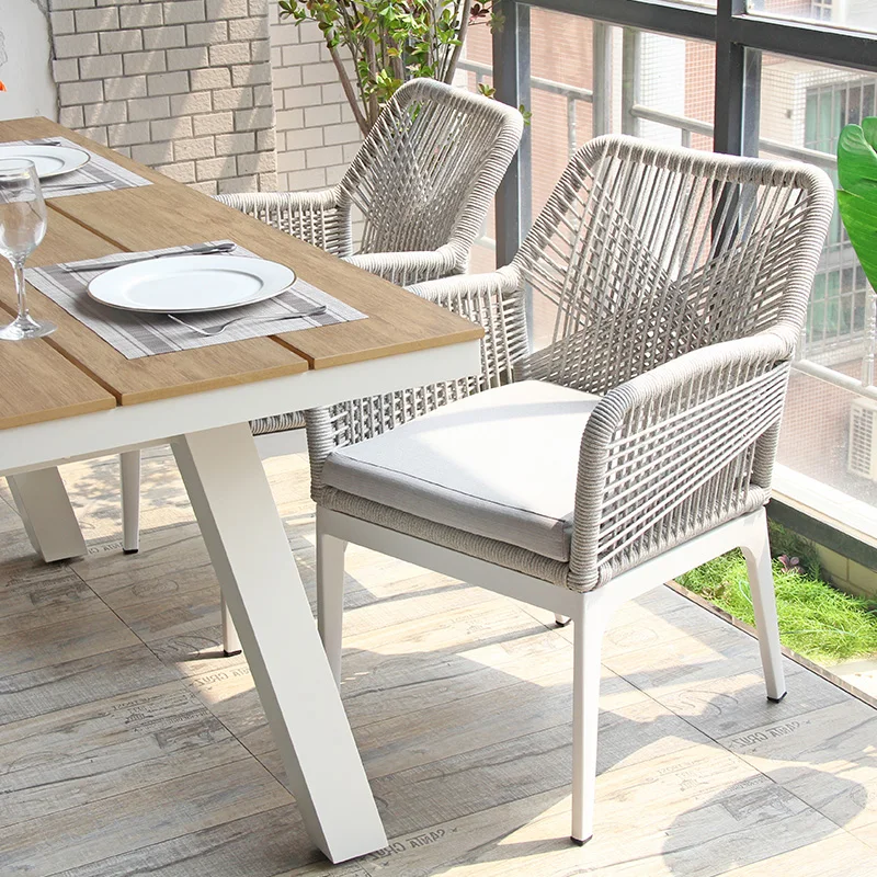 Terrace Outdoor Restaurant Patio Garden Set Furniture Rope Woven Outdoor Dining Chair Patio Rope Chair Furniture