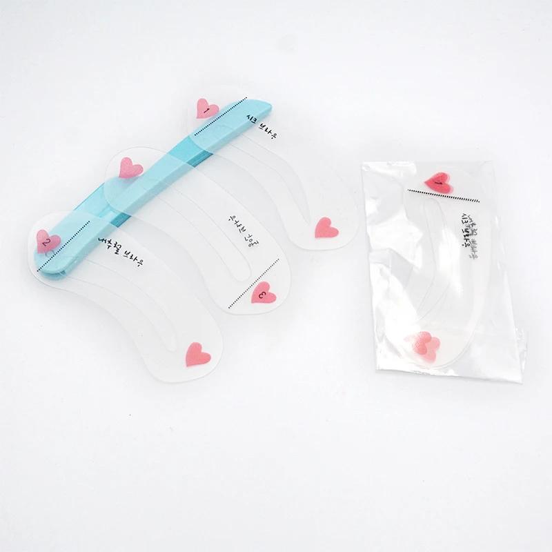 Cheap Price 3 Pcs in a Bag Mixed Design Stencil for Eyebrow Transparent New Arrival