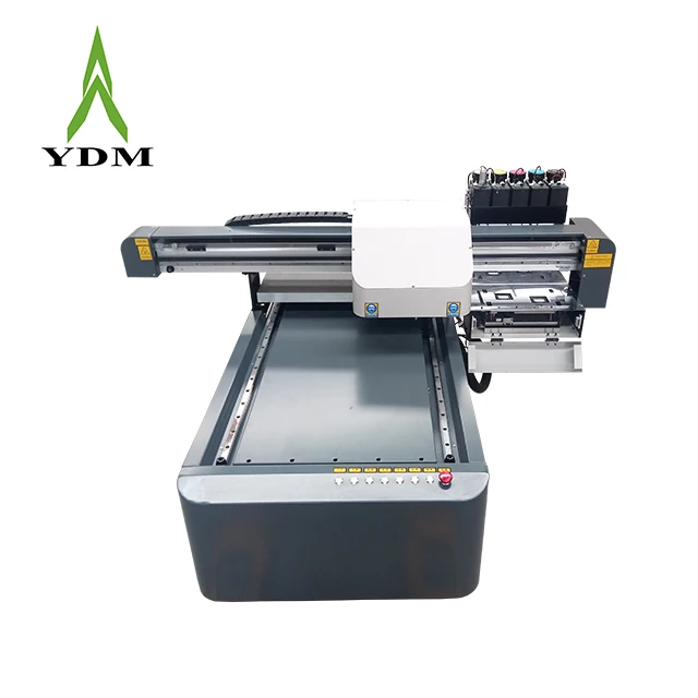 YDM  A1 UV DTF 6090 flatbed printer glass bottles gift box printing machine with varnish