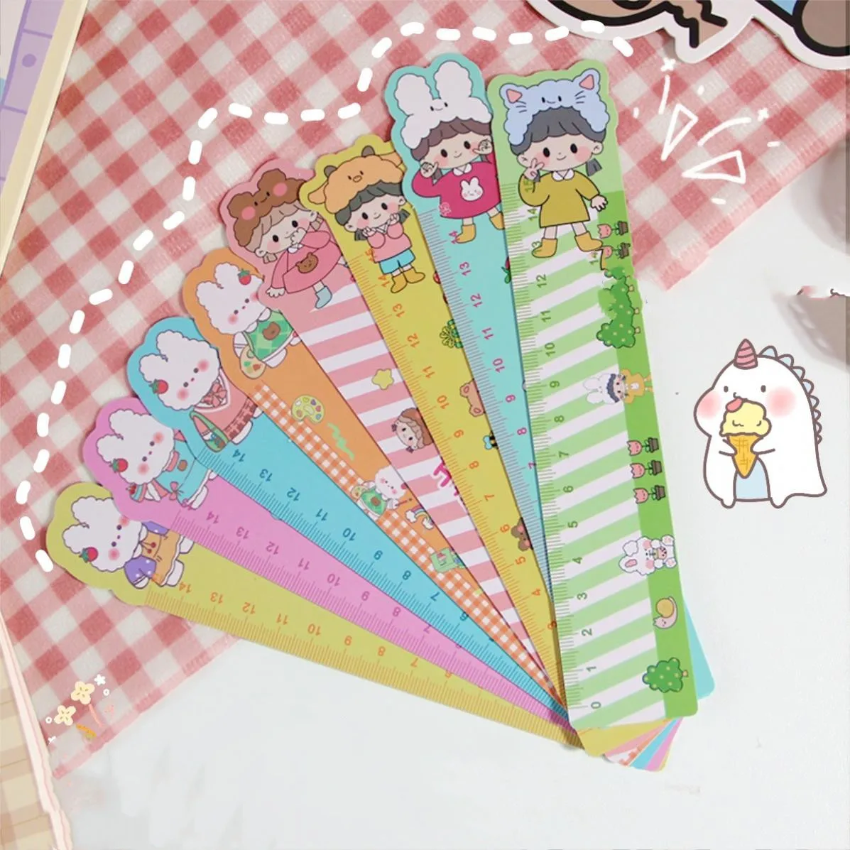 Wholesale Cheap cute student funny ruler Magnifier Teacher Drafting Supplies Straight Ruler