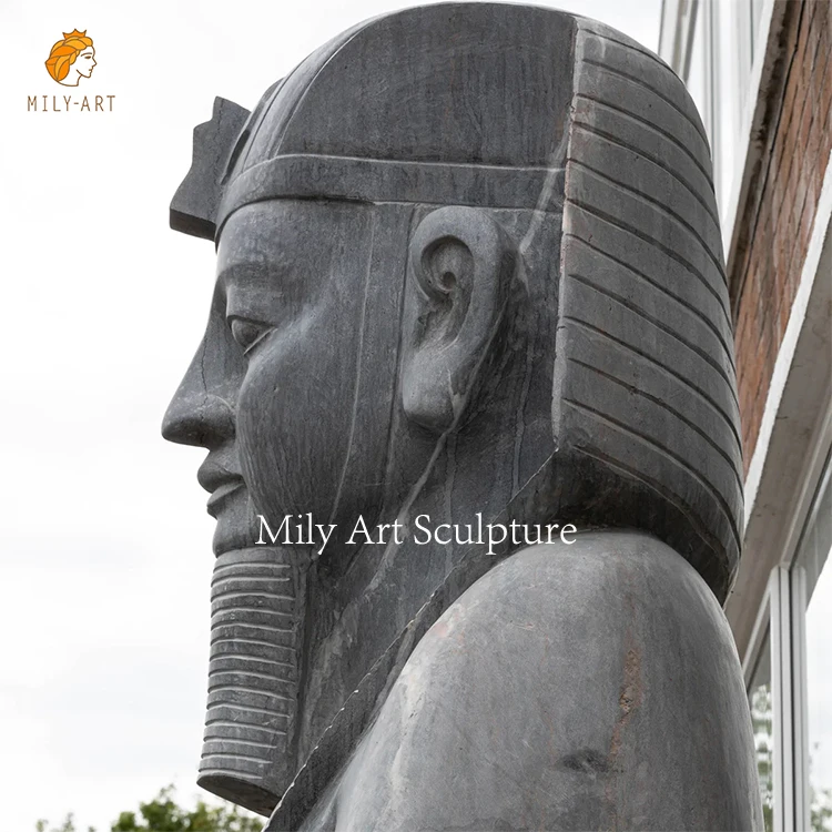 Custom High Quality Marble Statue Life Size Pharaoh Egypten For Outdoor