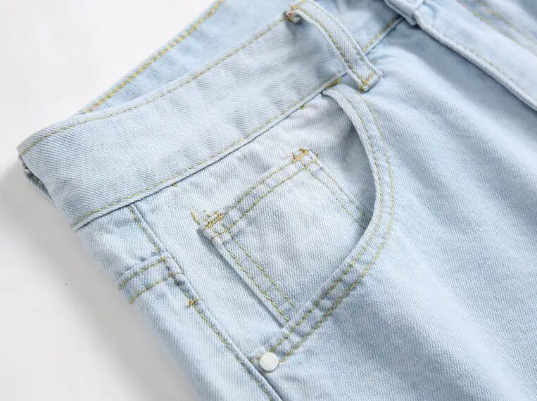 Men Zipper Stretch Jeans pant Casual Slim Knee Hole Trousers Male Big Size Pencil Pants Denim Skinny Jeans for Men